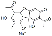 (+)-2,6-diacetyl-1,7,9-trihydroxy-8,9b-dimethyldibenzofuran-3(9bH)-one, monosodium salt Structure