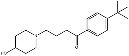 1-[3-(4-叔丁基苯甲酰)丙基]-4-羟基哌啶 结构式