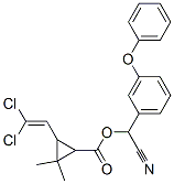 [cyano-(3-phenoxyphenyl)methyl] 3-(2,2-dichloroethenyl)-2,2-dimethyl-c yclopropane-1-carboxylate Structure