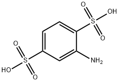 2-アミノ-1,4-ベンゼンジスルホン酸 化学構造式