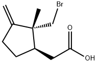 2(bromomethyl)-2-methyl-3-methylenecyclopentaneacetic acid Structure