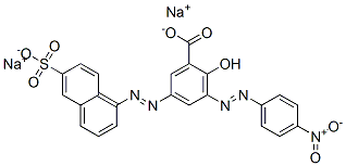 3-[(4-nitrophenyl)azo]-5-[(6-sulpho-1-naphthyl)azo]salicylic acid, sodium salt 结构式