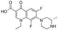 3-Quinolinecarboxylic acid, 1-ethyl-6,8-difluoro-1,4-dihydro-7-(3-methyl-1-piperazinyl)-4-oxo-, (S)- Struktur