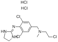 2-[2,6-二氯化(N-Β-氯乙基-N-甲基)-4-氨甲基]苯亚氨基-2-咪唑烷二盐酸盐, 98086-36-3, 结构式