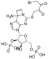 2-((4-bromo-2,3-dioxobutyl)thio)-1,N(6)-ethenoadenosine 2',5'-bisphosphate Structure