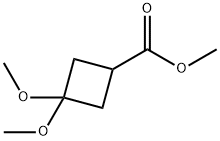 3,3-ジメトキシシクロブタンカルボン酸メチル 化学構造式