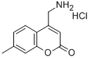 2H-1-BENZOPYRAN-2-ONE, 4-(AMINOMETHYL)-7-METHYL-, HYDROCHLORIDE Structure