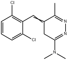 3-dimethylamino-5-(2',6'-dichlorobenzylidene)-6-methyl(4H)-pyridazine Structure