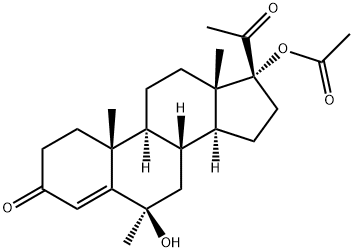 6-hydroxy-6-methyl-17-acetoxyprogesterone Structure
