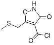 4-Isoxazolecarbonyl chloride, 2,3-dihydro-5-[(methylthio)methyl]-3-oxo- (9CI) 结构式