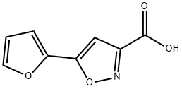5-(2-フリル)イソオキサゾール-3-カルボン酸 化学構造式