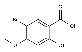 5-溴-2-羟基-4-甲氧基苯甲酸, 98437-41-3, 结构式