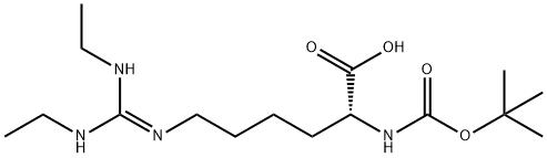 N6-[双(乙基氨基)亚甲基]-N2-[(1,1-二甲基乙氧基)羰基]-D-赖氨酸 结构式