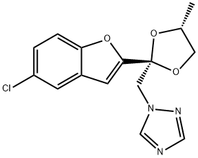 cis-1-((2-(5-Chloro-2-benzofuranyl)-4-methyl-1,3-dioxolan-2-yl)methyl) -1H-1,2,4-triazole Structure