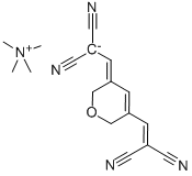 METHANAMINIUM, N,N,N-TRIMETHYL-, SALT WITH [[5-(2,2-DICYANOETHENYL)-2H-PYRAN-3(6H)-YLIDENE]METHYL]PROPANEDINITRILE (1:1) Structure
