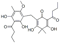 2-[[2,4-Dihydroxy-6-methoxy-5-methyl-3-(1-oxobutyl)phenyl]methyl]-3,5-dihydroxy-4,4-dimethyl-6-(1-oxobutyl)-2,5-cyclohexadien-1-one 结构式