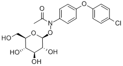 N-Acetyl-4-(4-chlorophenoxy)anilino beta-D-glycopyranoside 结构式