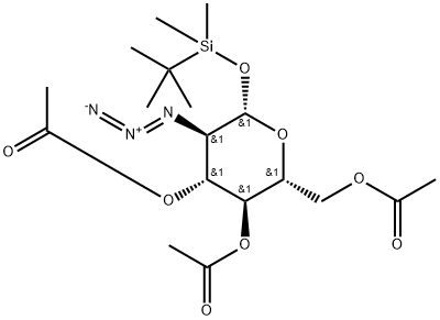 1-O-叔丁基二甲基甲硅烷基 2-叠氮基-2-脱氧-Β-D-吡喃葡糖苷 结构式