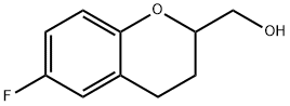 RAC 6-フルオロ-3,4-ジヒドロ-2H-1-ベンゾピラン-2-メタノール 化学構造式