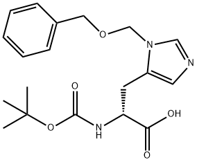 N-叔丁氧羰基-N'-苄氧甲基-L-组氨酸 结构式