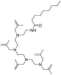 N-[14-methyl-3,6,9,12-tetrakis(2-methylallyl)-3,6,9,12-tetraazapentadec-14-en-1-yl]nonan-1-amide 结构式