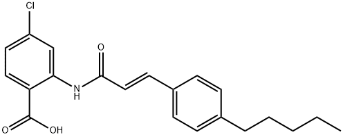 2-[[(E)-4-ペンチルシンナモイル]アミノ]-4-クロロ安息香酸ナトリウム 化学構造式