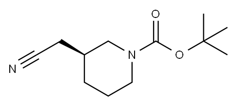 (S)-1-BOC-3-哌啶乙腈, 1217710-12-7, 结构式
