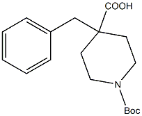 1-BOC-4-苄基-4-哌啶甲酸, , 结构式
