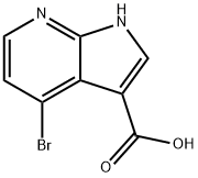 4-ブロモ-1H-ピロロ[2,3-B]ピリジン-3-カルボン酸 化学構造式