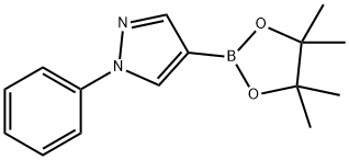 1-フェニル-4-(4,4,5,5-テトラメチル-1,3,2-ジオキサボロラン-2-イル)-1H-ピラゾール 化学構造式