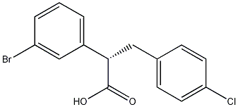 (S)-2-(3-ブロモフェニル)-3-(4-クロロフェニル)プロパン酸 化学構造式