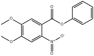 2-硝基-4,5-二甲氧基苯甲酸苯酯 结构式