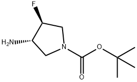 (3S,4S)-tert-Butyl 3-amino-4-fluoropyrrolidine-1-carboxylate Structure