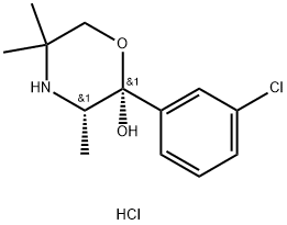 (+)-(2S,3S)-2-(3-chlorophenyl)-3,5,5-trimethylmorpholin-2-ol Structure