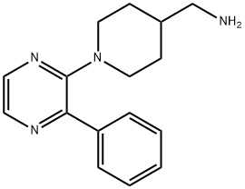 (1-(3-phenylpyrazin-2-yl)piperidin-4-yl)methanamine, 1069473-58-0, 结构式