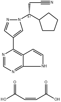 (BETAR)-BETA-环戊基-4-(7H-吡咯并[2,3-D]嘧啶-4-基)-1H-吡唑-1-丙腈马来酸盐 结构式