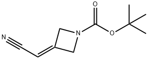 1-(tert-ブトキシカルボニル)-3-(シアノメチレン)アゼチジン 化学構造式