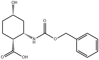 (1R*,2S*,4S*)-2-Benzyloxycarbonylamino-4-hydroxy-cyclohexanecarboxylic acid Struktur
