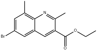 6-Bromo-2,8-dimethylquinoline-3-carboxylic acid ethyl ester Struktur