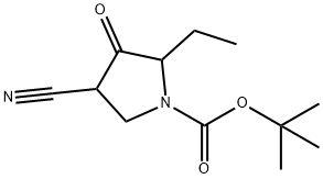 4-氰基-2-乙基-3-氧代-1-吡咯烷羧酸叔丁酯, 1196155-81-3, 结构式