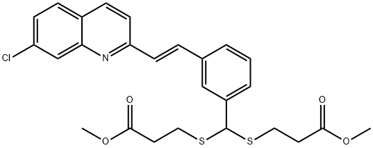 3,3'-[[[3-[(1E)-2-(7-クロロ-2-キノリニル)エテニル]フェニル]メチレン]ビス(チオ)]ビス-プロパン酸1,1'-ジメチルエステル 化学構造式