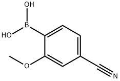 4-氰基-2-甲氧基苯硼酸, 1256345-67-1, 结构式