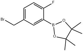 2-(5-(Bromomethyl)-2-fluorophenyl)-4,4,5,5-tetramethyl-1,3,2-dioxaborolane Struktur