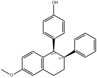 cis-4-(1,2,3,4-Tetrahydro-6-methoxy-2-phenyl-1-naphthalenyl)phenol Structure