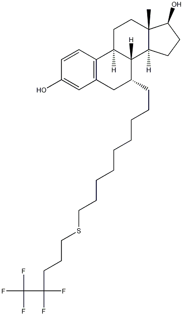 (7A,17B)- 7-[9-[(4,4,5,5,5-五氟戊基)硫]壬基]雌甾-1,3,5(10)-三烯-3,17-二醇, 153004-31-0, 结构式