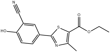 2-(3-氰基-4-羟基苯基)-4-甲基-1,3-噻唑-5-羧酸乙酯, 161798-02-3, 结构式
