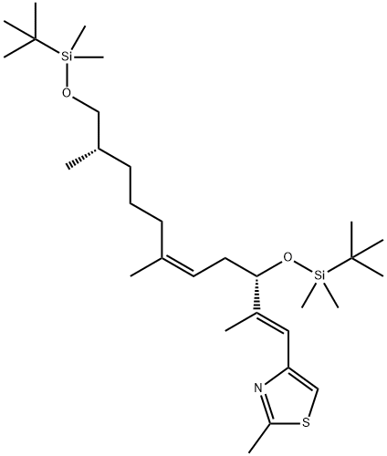 4-[(1E,3S,5Z,8R/S,10S)-3,11-Bis-{[tert-butyl(dimethyl)silyl]oxy}-2,6,10-trimethyl-undeca-1,5-dienyl]-2-methyl-1,3-thiazole, 210690-85-0, 结构式