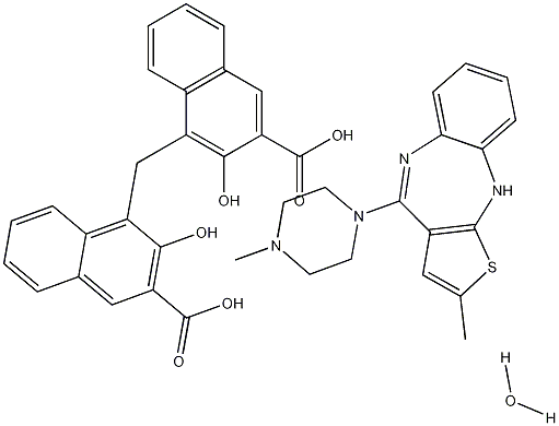 パモ酸オランザピン水和物 化学構造式