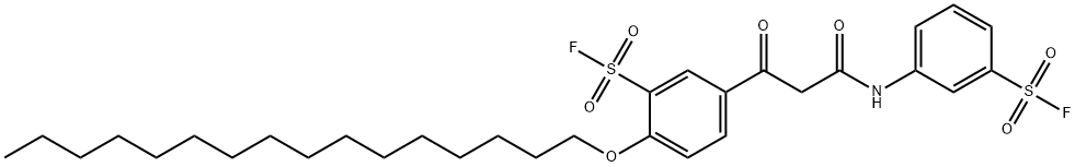 5-[3-[[3-(Fluorosulfonyl)phenyl]amino]-1,3-dioxopropyl]-2-(hexadecyloxy)benzenesulfonyl fluoride Structure
