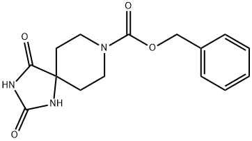 benzyl 2,4-dioxo-1,3,8-triazaspiro[4.5]decane-8-carboxylate Struktur
